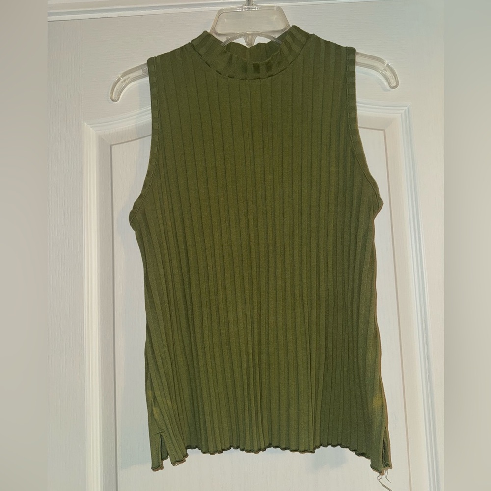 A new day target Sleeveless Ribbed Mock Neck Top - Olive Green